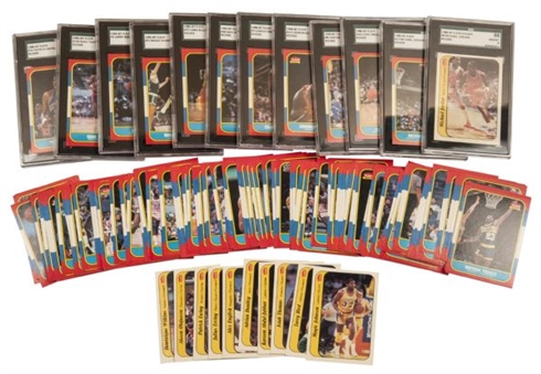 1986/87 Fleer High Grade Complete Set (132) Plus Stickers Complete Set (11) Including SGC 92 NM/MT+ 8.5 Jordan Example!